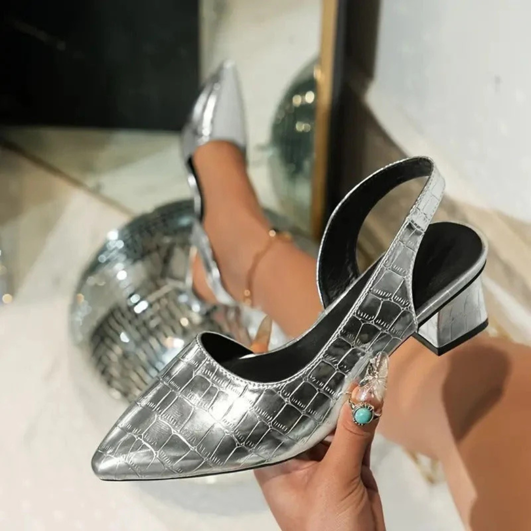 Olga - Elegantes zapatos de tacón cuadrado