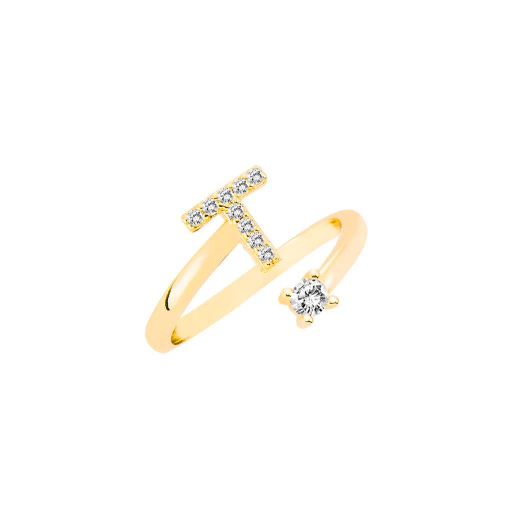 Anillo elegante con letra
