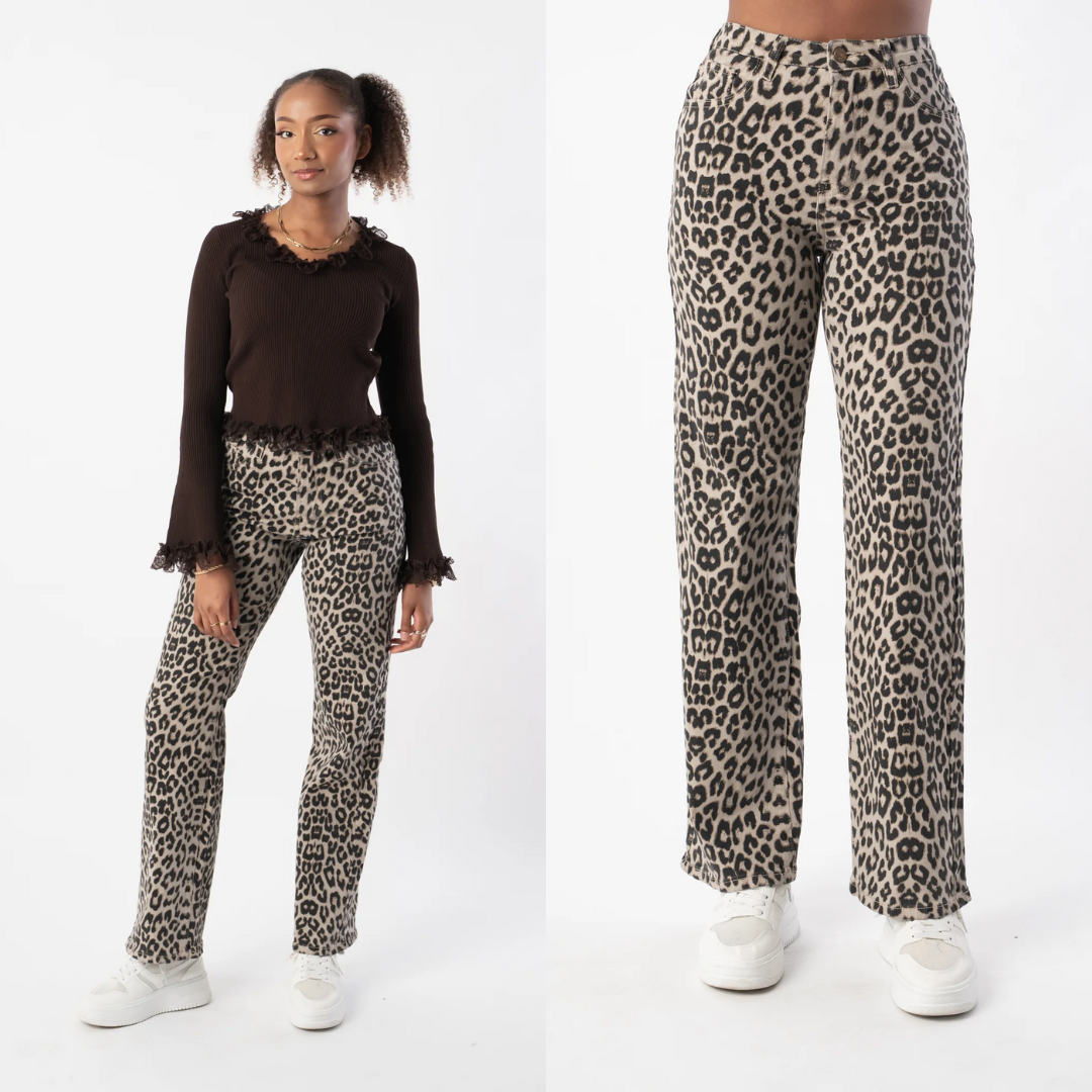 Marta 2 | Vaqueros rectos leopardo