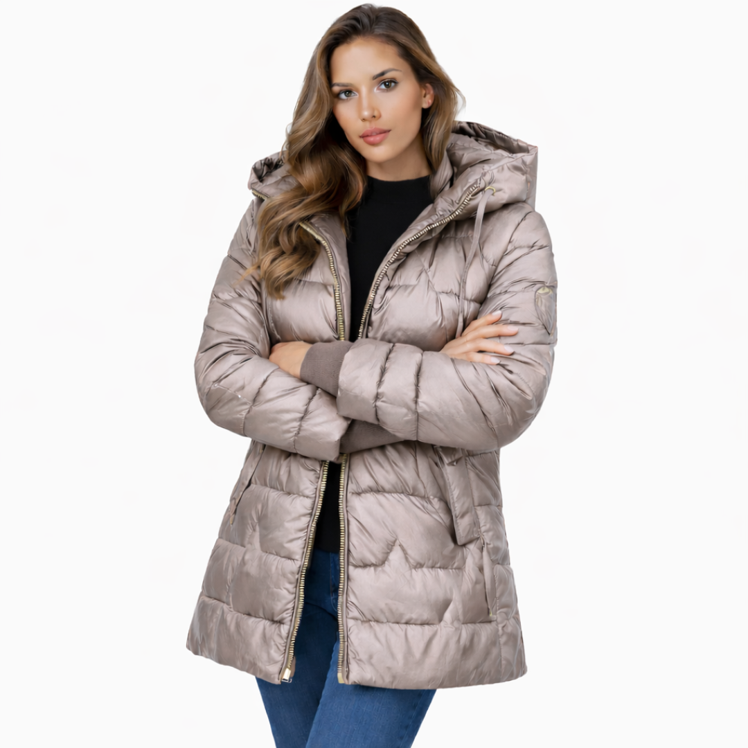 Valentina |  Chaqueta acolchada larga y cálida con capucha generosa