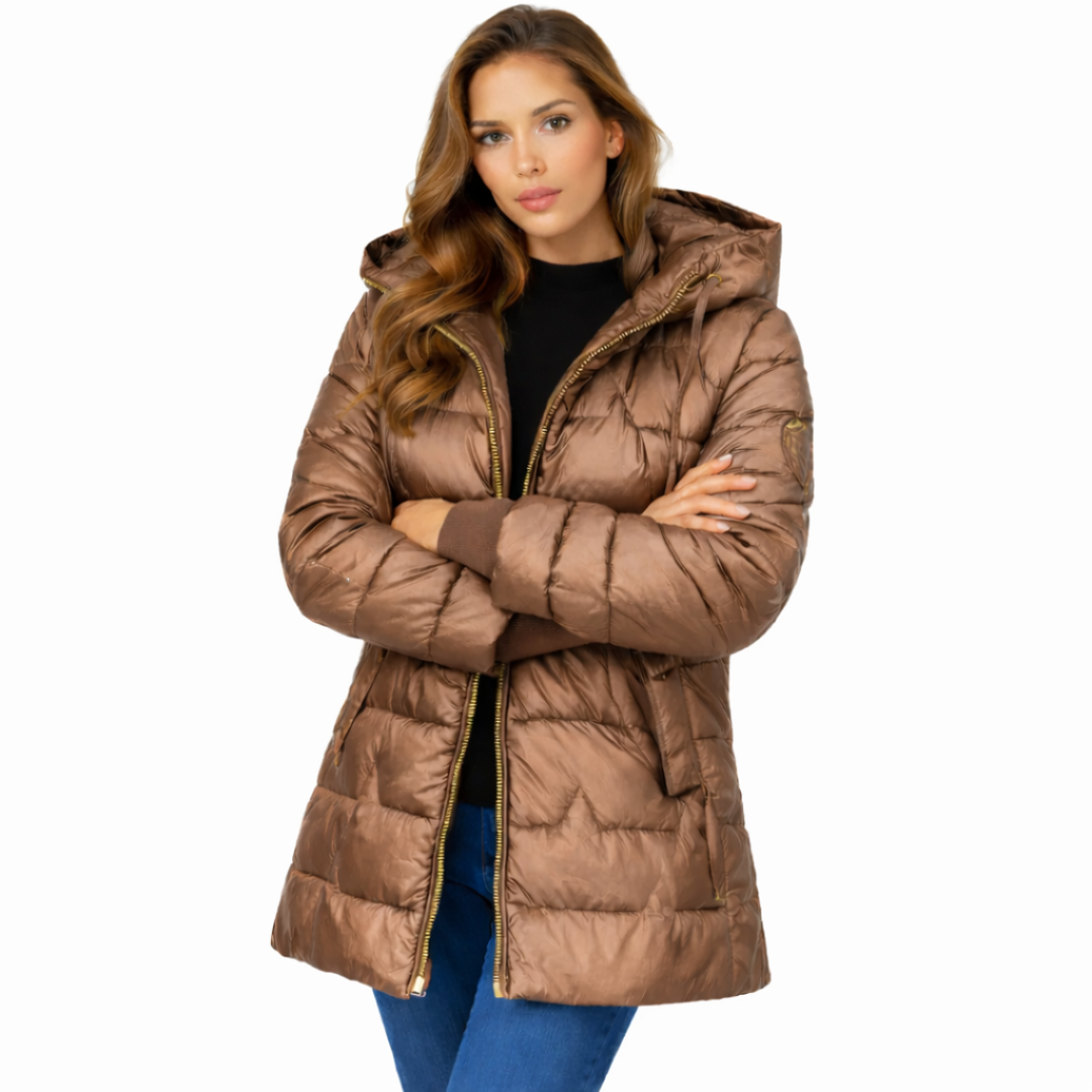 Valentina |  Chaqueta acolchada larga y cálida con capucha generosa