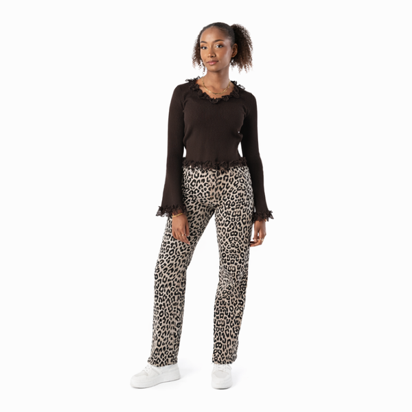 Marta  | Vaqueros rectos leopardo