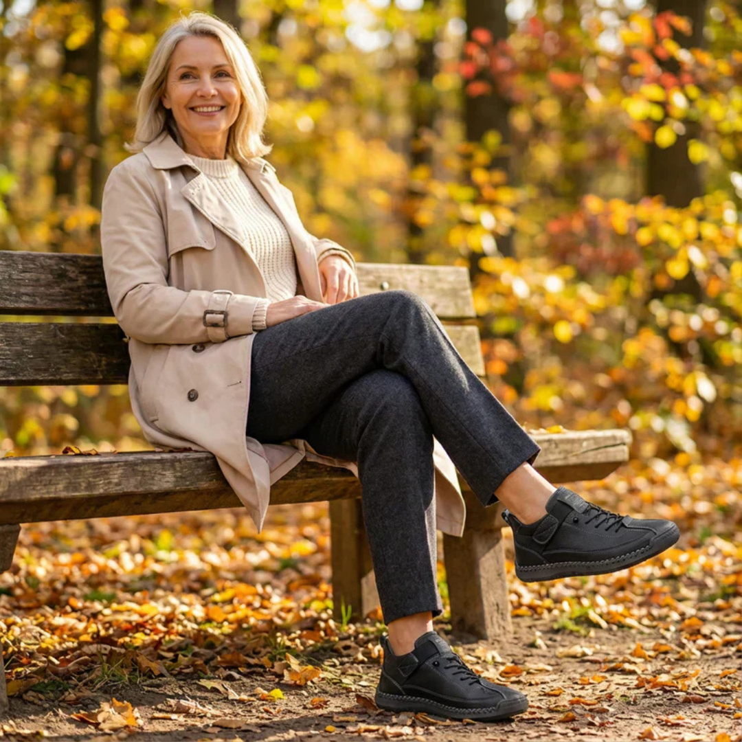 Gisela - Zapatos ortopédicos cómodos con efecto piel