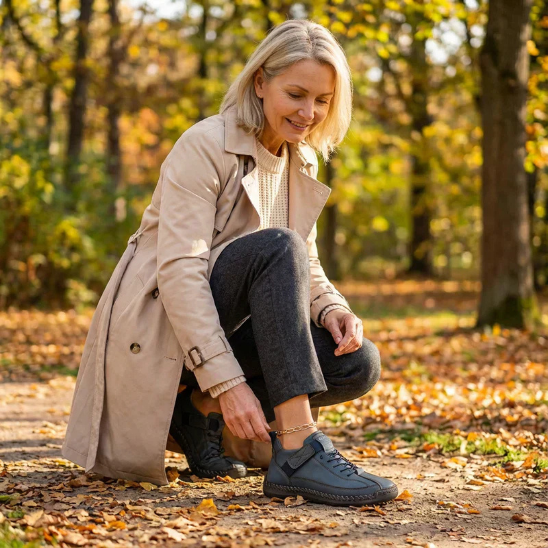 Gisela - Zapatos ortopédicos cómodos con efecto piel
