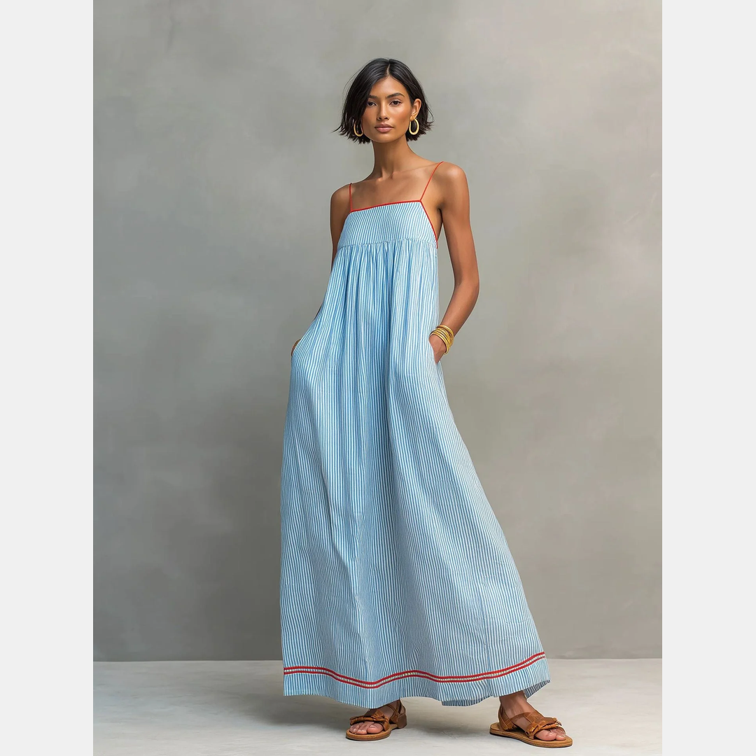Elegante vestido largo sin mangas