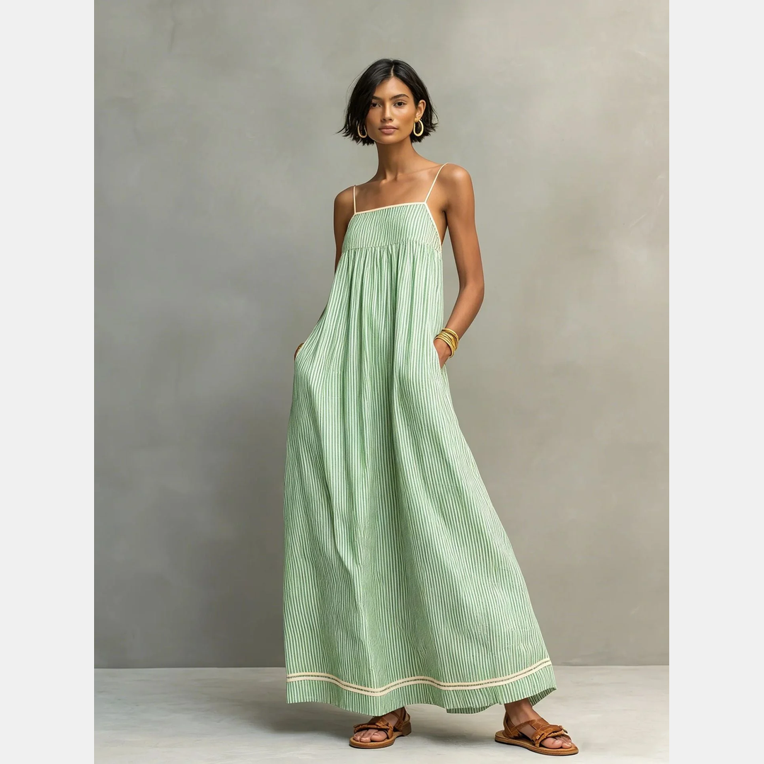 Elegante vestido largo sin mangas