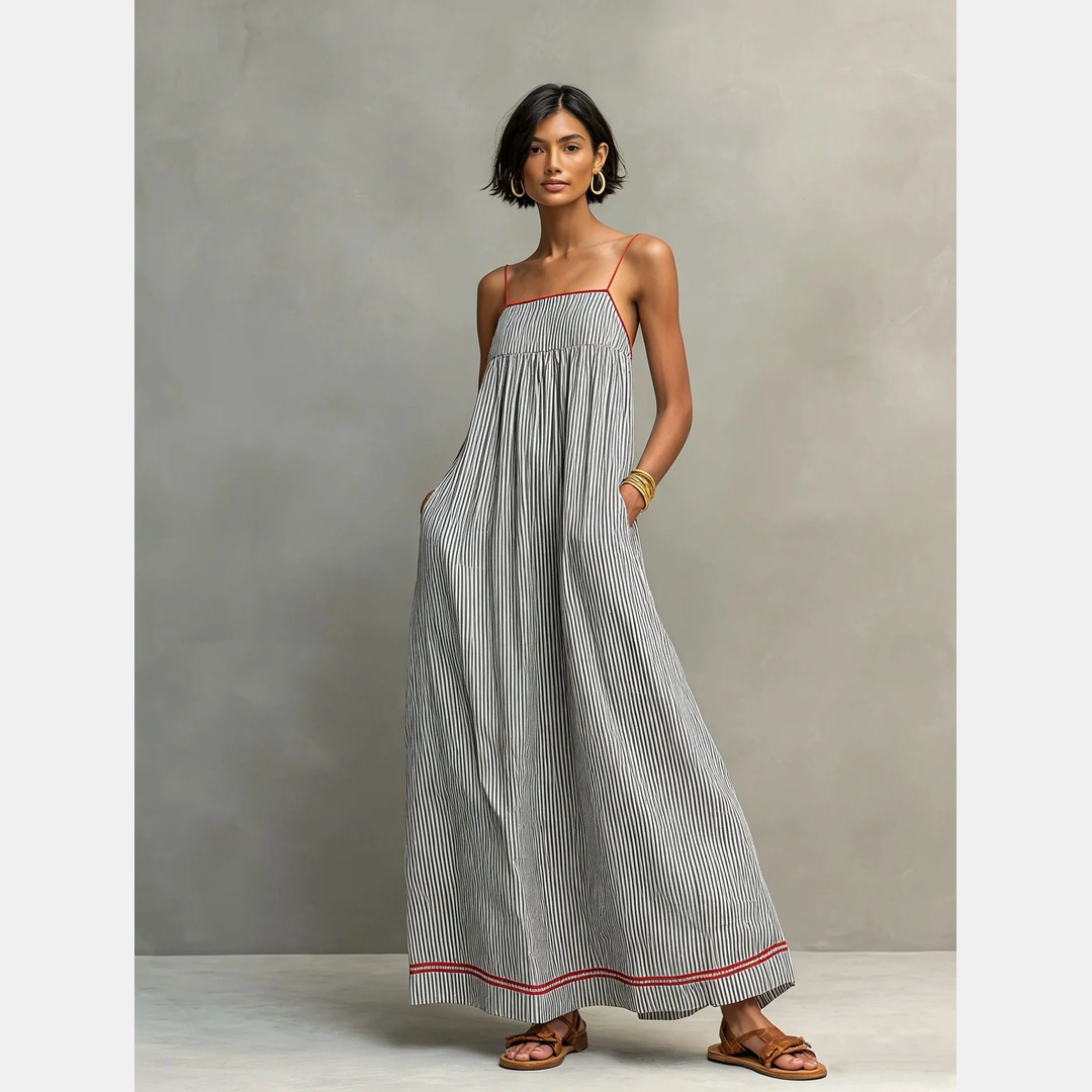 Elegante vestido largo sin mangas