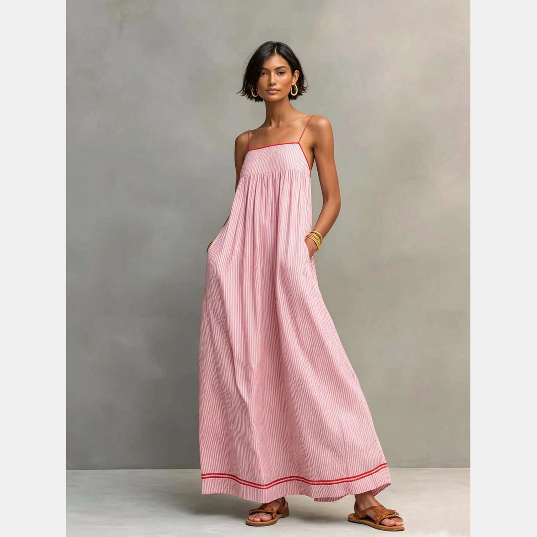 Elegante vestido largo sin mangas