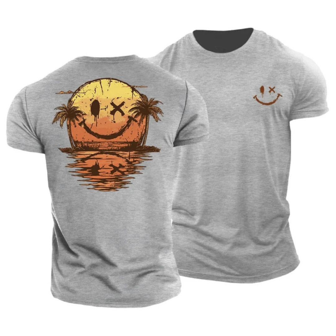 Camiseta de verano con carita sonriente y estampado marino