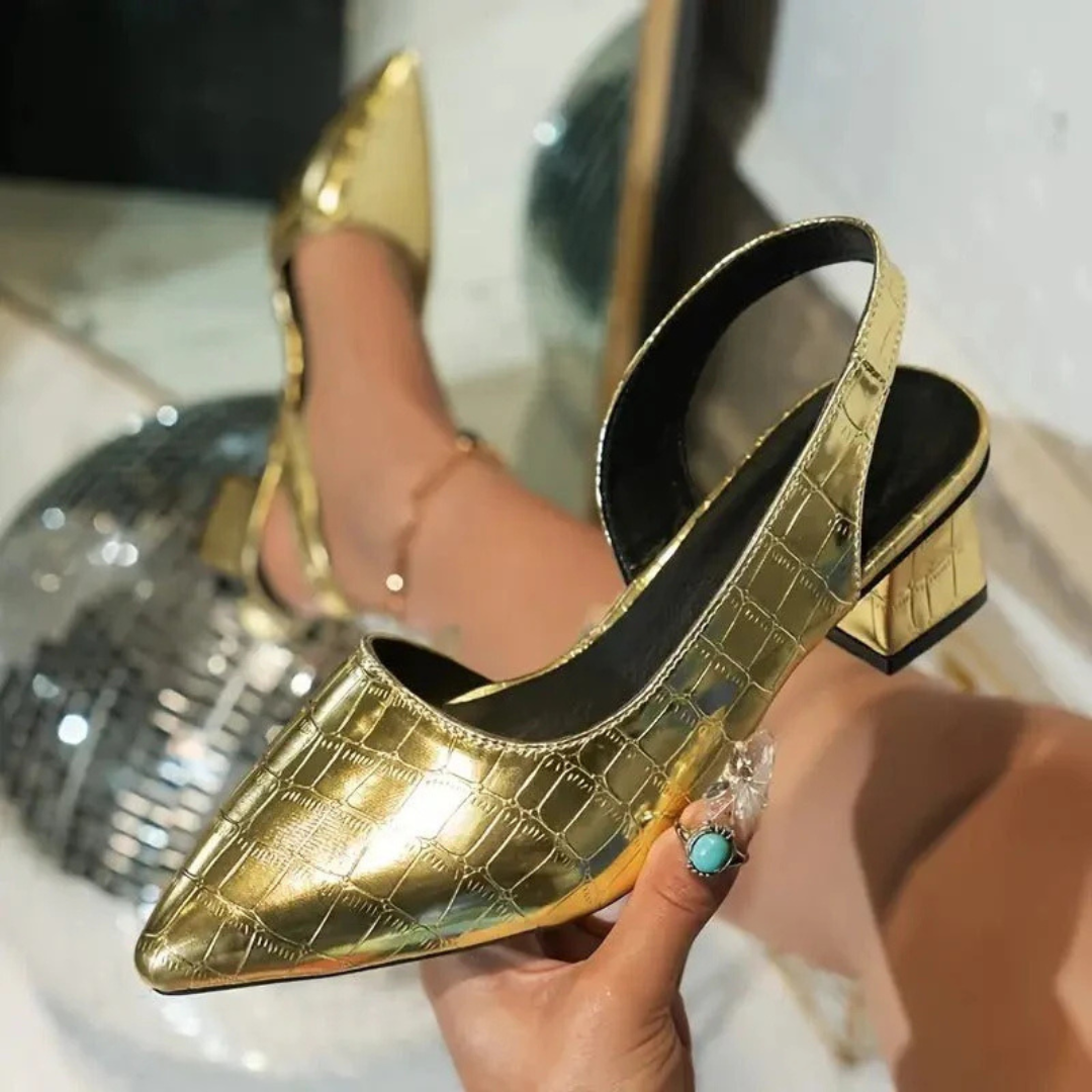 Olga - Elegantes zapatos de tacón cuadrado