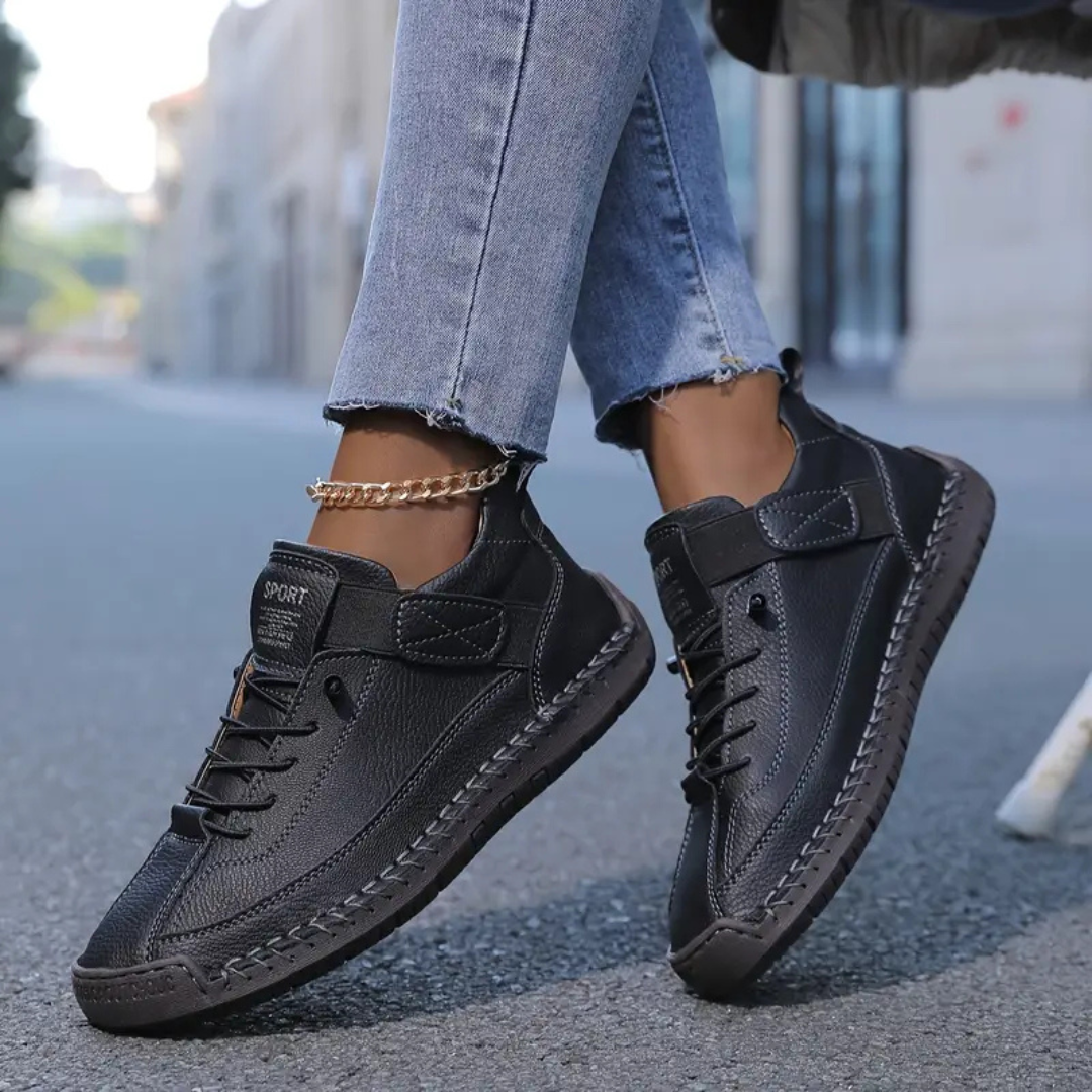 Gisela - Zapatos ortopédicos cómodos con efecto piel