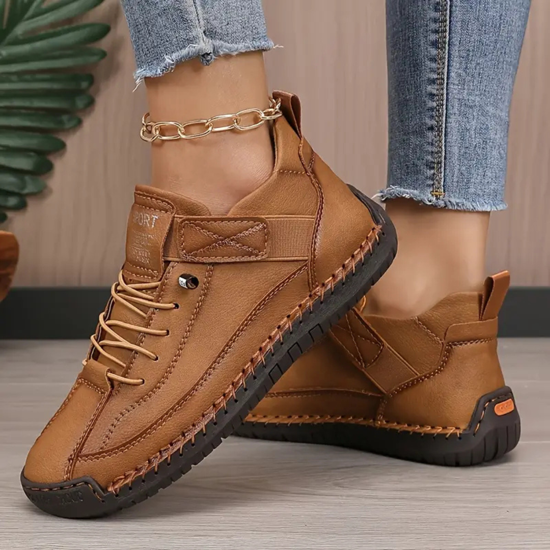 Gisela - Zapatos ortopédicos cómodos con efecto piel