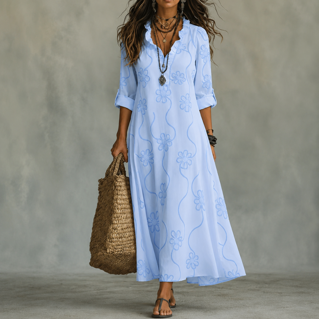 Vestido largo de verano con estampado floral Siena