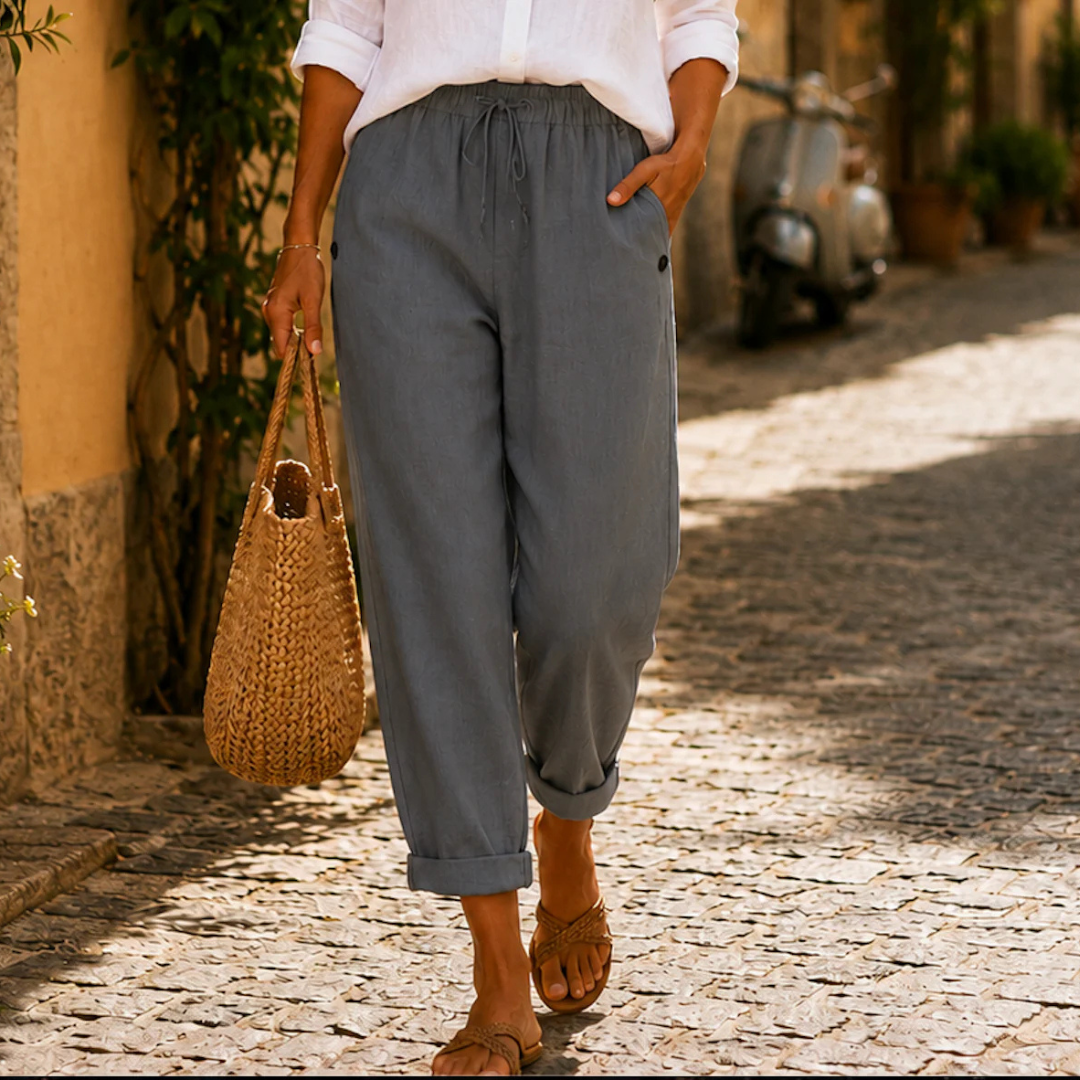 Rosa | Pantalones ligeros de lino