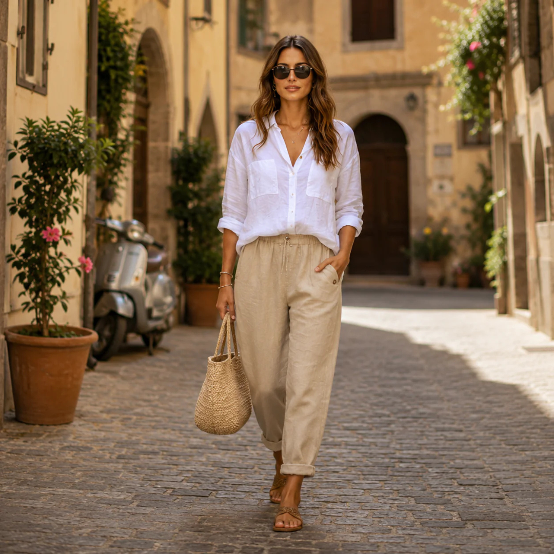 Rosa | Pantalones ligeros de lino